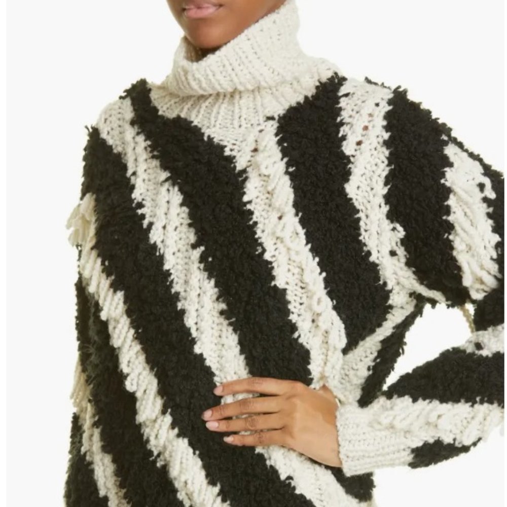 Zimmermann Women Cosmic Stripe Wool Blend Turtleneck Sweater Sz 2 US 6-8 NWT - Picture 4 of 7
